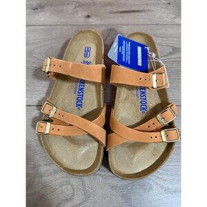 Birkenstock REGULAR Franca SOFT Footbed Sandal All LEATHER  pecan brown NIB 36 $